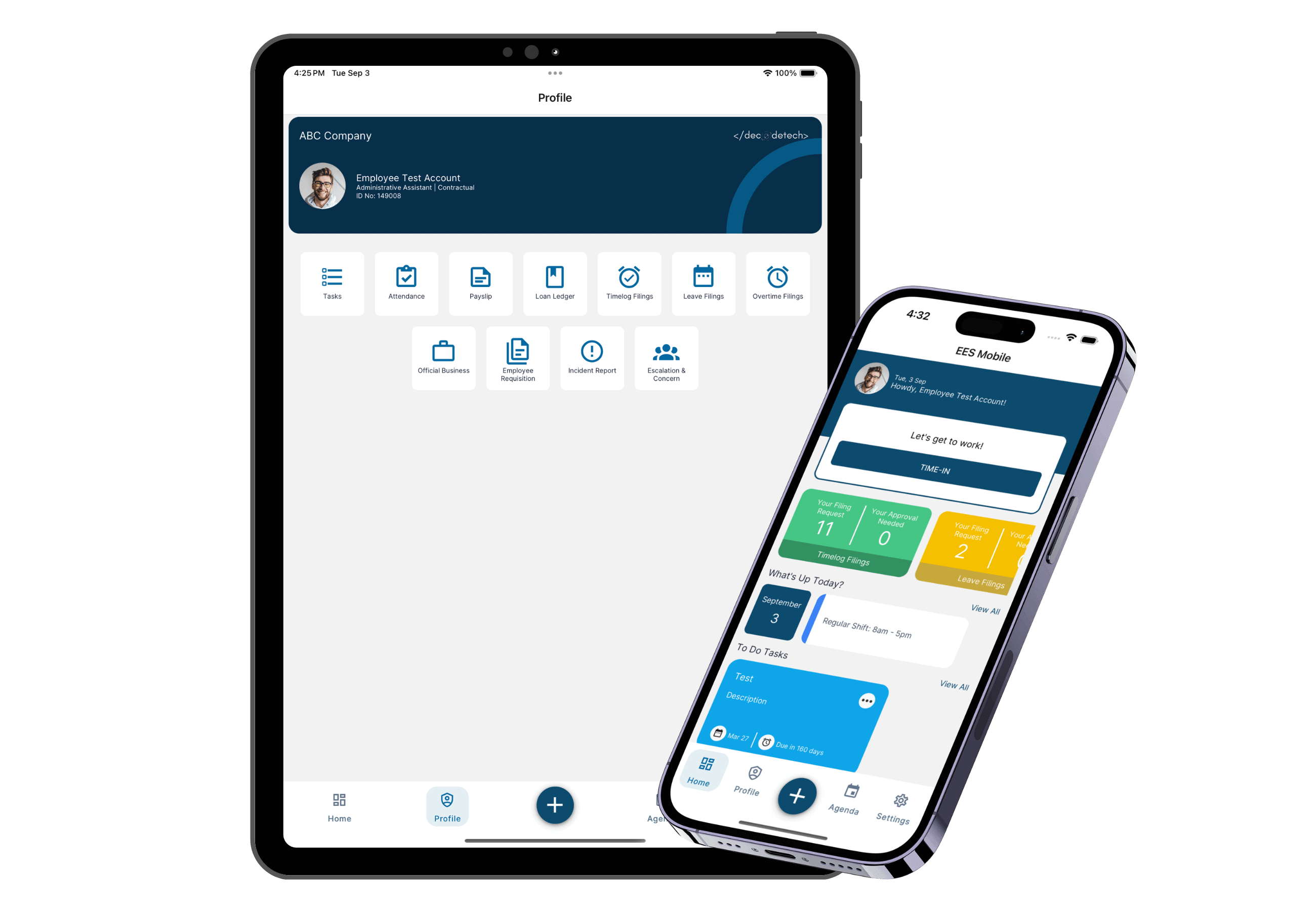 mobile app of the hris and payroll system
