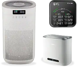 Smart air purifier, humidifier, and air quality sensor.