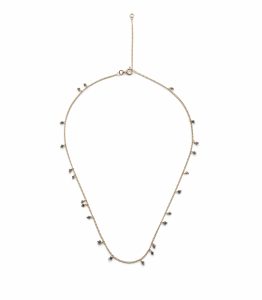 Scattered salt and pepper diamond bead necklace