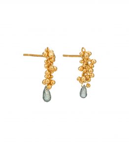 A pair of green amethyst stud earrings by Kate Wood jewellery