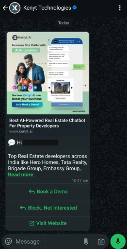 WhatsApp broadcast for promotional messages