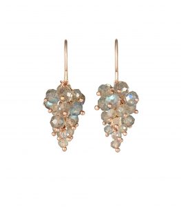 A pair of labradorite earrings in rose gold vermeil