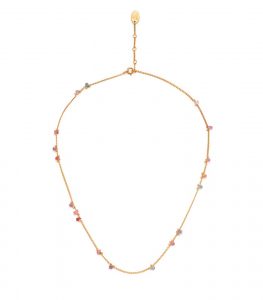 Gemstone necklace on gold plated silver chain