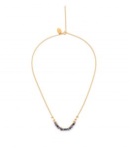 Sapphire beaded necklace by Kate Wood
