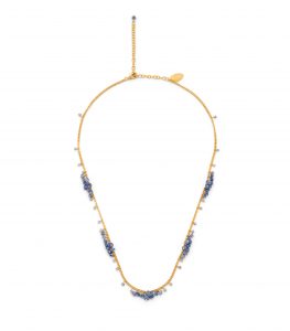 Sapphire beaded necklace by Kate Wood