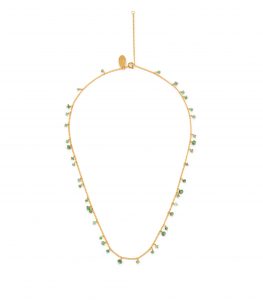 Necklace by Kate Wood with emerald beads