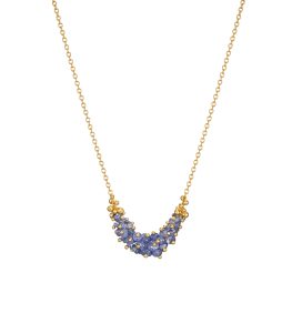 Blue sapphire beaded necklace