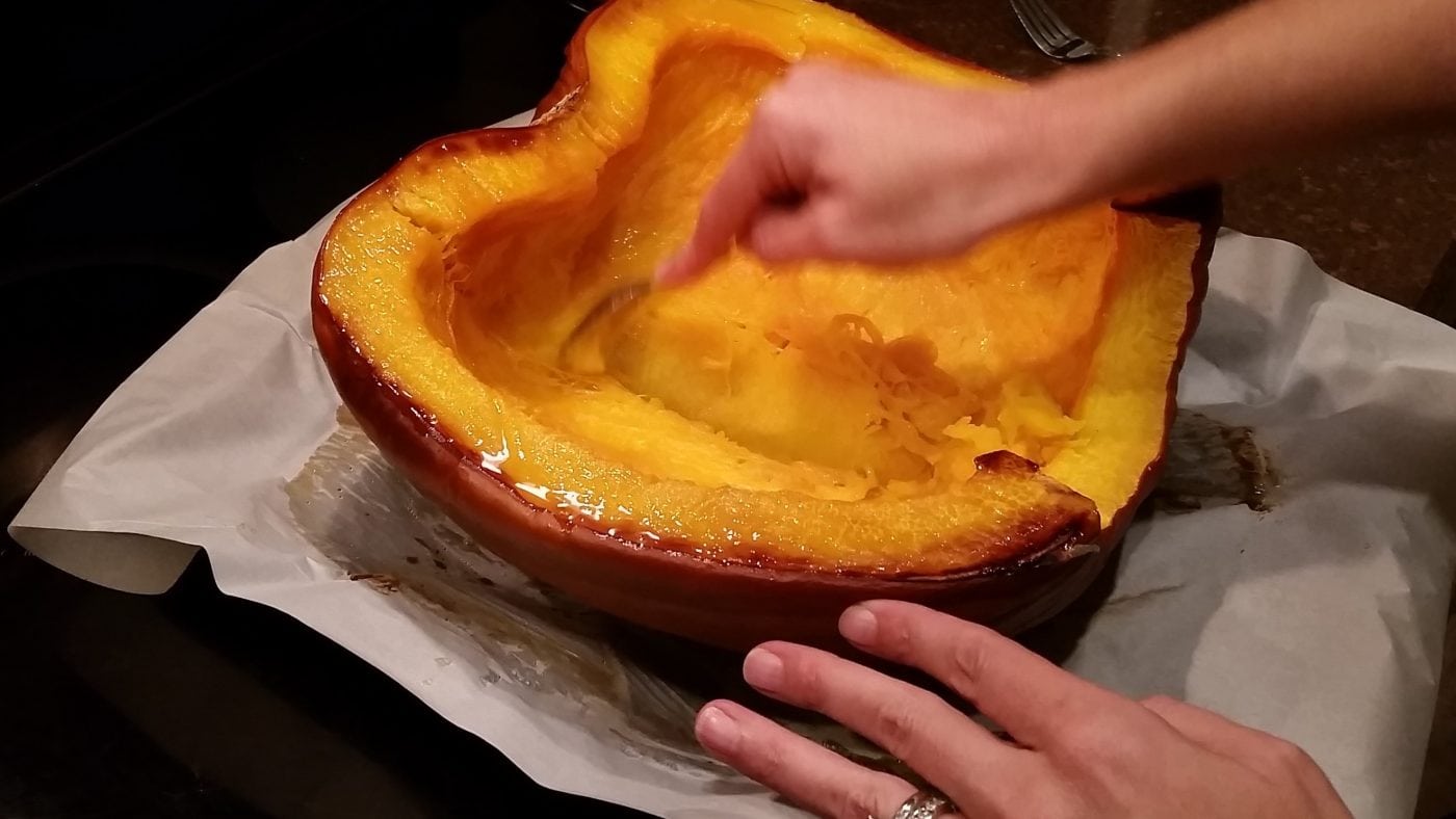 pumpkin is baked and ready to puree