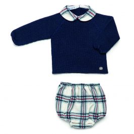 Conjunto Braga Cuadro Cuellos Marino- JULIANA