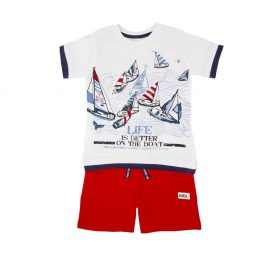 Conjunto 2 Piezas algodón camiseta veleros BABYBOL