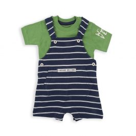 Peto algodón   camiseta Rayas marino BABYBOL