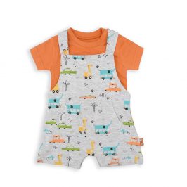 Peto algodón camiseta naranja animales BABYBOL