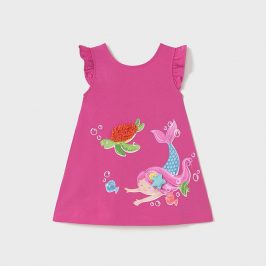 Vestido punto serigrafiado rosa MAYORAL