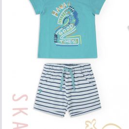 Conjunto bebe niño numero celeste Yatsi