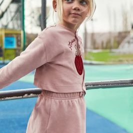 Vestido con sudadera niña fresa MAYORAL
