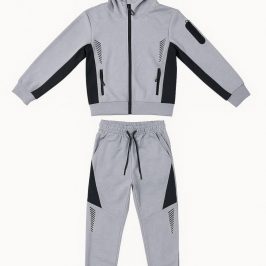 Chándal en tejido acetato Gris y Negro