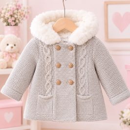 Abrigo de lana pelito gorro Taupe