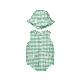 Pelele estampado cuadros con gorro MAYORAL