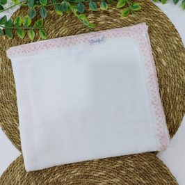 Gasas algodón rosa filo-puntilla  73 x 73