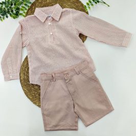 Conjunto pantalón chino  camisa Rosa Verde
