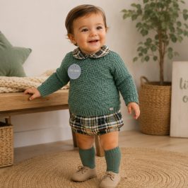Conj.jersey Verde Cuellos Pantalón Cuadros JULIANA