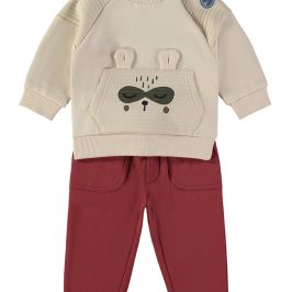 Conjunto algodón Crudo y bureos carita BABYBOL