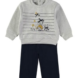 Conjunto algodón gris y azul Niña BABYBOL