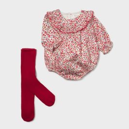 Pelele estampado rojos con leotardo MAYORAL