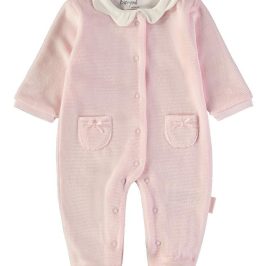 Pelele manga larga Rosa Terciopelo BABYBOL