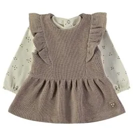 Vestido marrón con camiseta manga larga BABYBOL