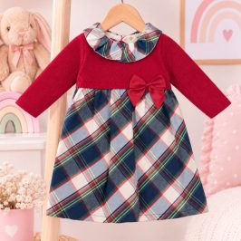 Vestido cuadros Jersey Rojo