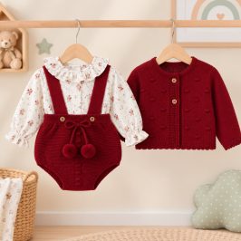 conjunto ranita,camisa koalas y chaqueta burdeos