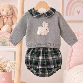 Conjunto Braga cuadros y jersey Conejito