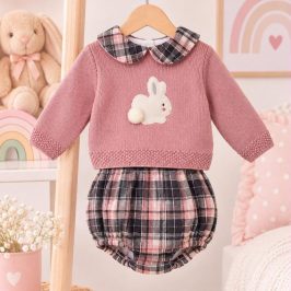 Conjunto Braga cuadros y jersey Conejito