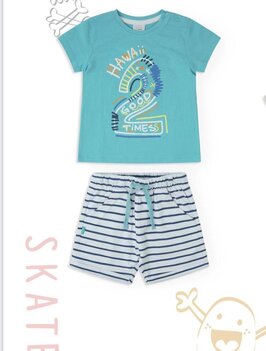 Conjunto bebe niño numero celeste Yatsi
