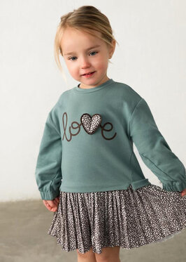 Vestido combinado felpa Love MAYORAL