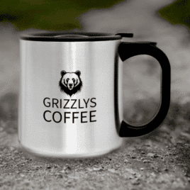 Ram - Custom Printed Bulk 12oz. Stainless Steel Desk Mug with Lid