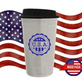 USA made Bulk Custom 20oz recycled tumbler coffee cup with lid