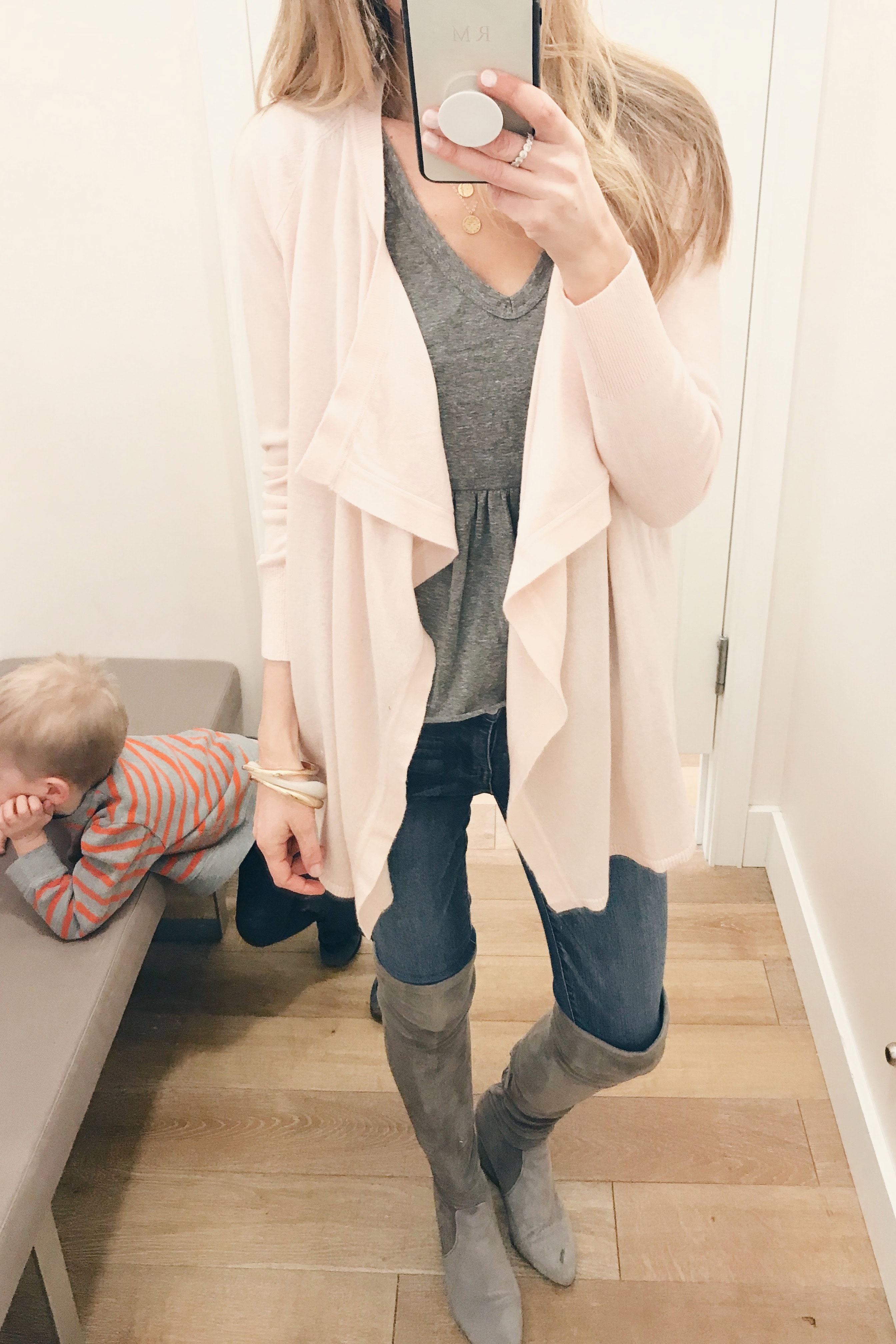loft sale picks january 2019 - pink drape front cardigan