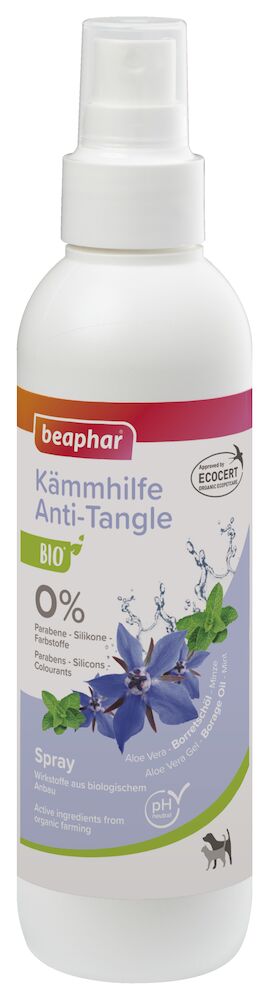 BIO Anty-Tangle Spray 200 мл - спрей против заплитане на козината за кучета и котки с био масло от пореч, мента, алое вера