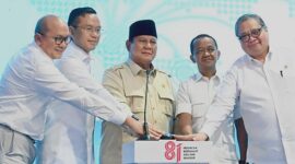 Presiden Prabowo Subianto resmi meluncurkan program Biodiesel B50 di Rest Area KM 57 Tol Jakarta-Cikampek, Kabupaten Karawang, Jawa Barat. 
