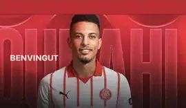 alt= Ounahi avec le maillot de Girona FC.