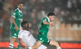 ALT = Phase de jeu de la rencontre raja vs RS Berkane comptant pour le match retard de la 7e journée.