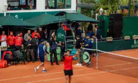 alt= Coupe Davis le Maroc et la Colombie dos à dos.