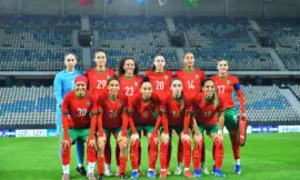 ALT= Le Onze de la sélection marocaine féminine qui a débuté le match contre le Burkina Faso.