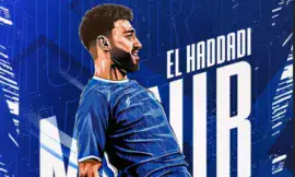 ALT= Munir El Haddadi avec le maillot d'Esteghlal FC d'Iran.