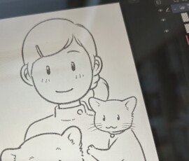 制作過程:イラストの輪郭線