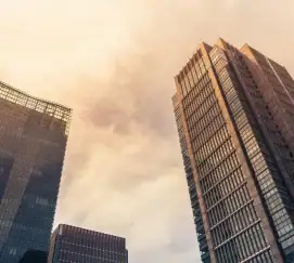 Corporate skyscrapers representing foreign investment and business law services in Ukraine