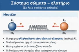 Δύο σφαίρες και ιδανικό ελατήριο