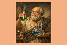 Ὁ Σωκράτης τὸ κώνειον, φάρμακον λίαν τοξικόν, ἔπιεν